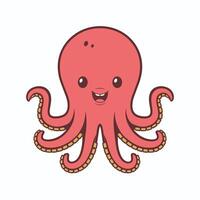 Octopus tekenfilm karakter illustratie geïsoleerd Aan wit achtergrond vector