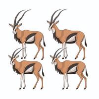 gazelle tekenfilm dier ontwerp vlak illustratie Aan wit achtergrond kant visie antilope vector