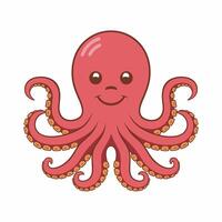 Octopus tekenfilm karakter illustratie geïsoleerd Aan wit achtergrond vector