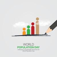 wereld bevolking dag creatief advertenties ontwerp.wereld bevolking dag, 11 juli, , 3d illustratie vector