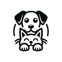 hond en kat logo ontwerp vector