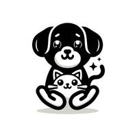 hond en kat logo ontwerp vector