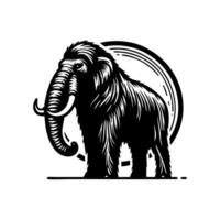 mammoet- dier logo ontwerp. taai zwart mammoet- ontwerp. illustratie ontwerp vector