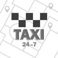 vectortaxi-pictogram. kaartspeld met het teken van taxicontroles. vector illustratie