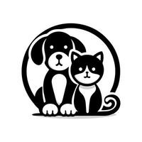 hond en kat logo ontwerp vector