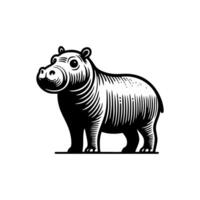 nijlpaard logo ontwerp. nijlpaard logo teken vector