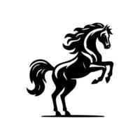 paard logo ontwerp. staand hengst logo. zwart en wit paard logo ontwerp vector