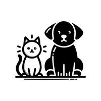 hond en kat logo ontwerp vector
