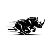 neushoorn logo voorraad. illustratie van een silhouet van een neushoorn staand Aan geïsoleerd wit achtergrond vector