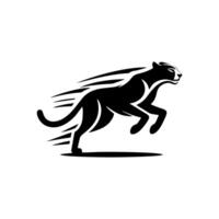 rennen Jachtluipaard dier logo in zwart en wit. Jachtluipaard logo ontwerp vector