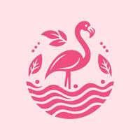 flamingo vogel logo ontwerp, flamingo vogel illustratie, mooi en elegant flamingo vogel ontwerp vector