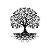 wortel boom logo. wortel van de boom logo symbool illustratie ontwerp, eik boom wijnoogst logo ontwerp vector