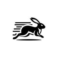 konijn logo zwart en wit. konijn logo ontwerp vector