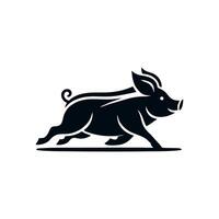 zwart dier varken illustratie logo silhouet. varken logo ontwerp vector