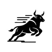 zwart en wit stier logo. rennen stier logo vector