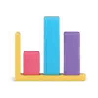 dynamisch bar diagram statistisch bedrijf infographic element 3d icoon realistisch illustratie vector