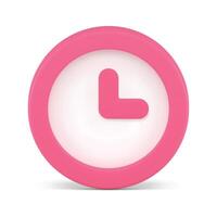 tijd meting roze stopwatch klok herinnering knop 3d icoon realistisch illustratie vector