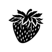 minimalistische aardbei silhouet illustratie vers fruit kunst vector