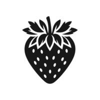 minimalistische aardbei silhouet illustratie vers fruit kunst vector