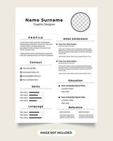 zakelijke CV en hervat sjabloon vecto met foto tijdelijke aanduidingen. gemakkelijk kantoor toepassing en Hoes brief ontwerp. professioneel minimaal en modern hervat of CV sjabloon. werknemer portefeuille cv. vector