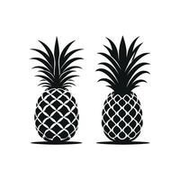 elegant zwart en wit ananas icoon - royalty-vrij kunst vector