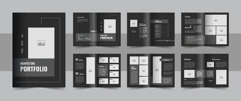 architectuur portefeuille ontwerp sjabloon, bouwkundig portefeuille lay-out ontwerp, a4 grootte afdrukken klaar brochure voor bouwkundig ontwerp vector