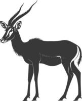 silhouet Impala dier vol lichaam zwart kleur enkel en alleen vector