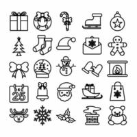 kerst icon set lijnstijl... vector