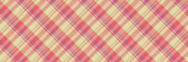 majestueus textiel structuur controleren, vaardigheid plaid patroon kleding stof. ontwerp achtergrond naadloos Schotse ruit in licht en rood kleuren. vector