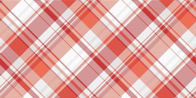 zijdezacht Schotse ruit controleren achtergrond, knus naadloos structuur . Valentijn patroon plaid textiel kleding stof in rood en wit kleuren. vector