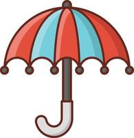 paraplu kleur lijn pictogrammen vector