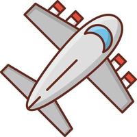 vliegtuig kleur lijn pictogrammen vector