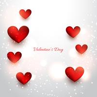 valentijn rode harten op aantrekkelijke achtergrond vector