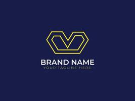 v brief monogram bedrijf logo ontwerp vector