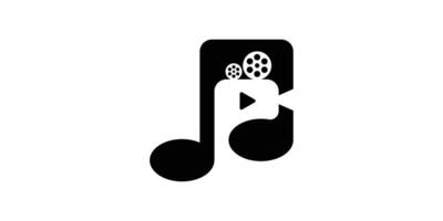 logo ontwerp Notitie muziek- en , film, technologie, digitaal. logo ontwerp icoon, , symbool, creatief, idee. vector