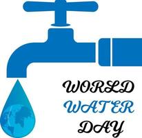 handgetekende wereld water dag illustratie met handen en waterdruppel vector