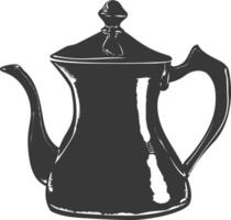 silhouet koffie pot zwart kleur enkel en alleen vector