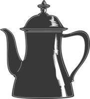 silhouet koffie pot zwart kleur enkel en alleen vector