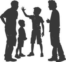 silhouet kind misbruik ouders schelden kinderen jongen zwart kleur enkel en alleen vector