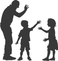 silhouet kind misbruik ouders schelden kinderen jongen zwart kleur enkel en alleen vector
