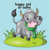 een buffel dat zullen worden opgeofferd Aan de eid al-adha vakantie vector