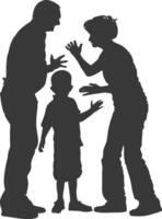 silhouet kind misbruik ouders schelden kinderen jongen zwart kleur enkel en alleen vector