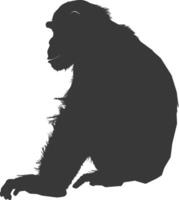 silhouet chimpansee dier zwart kleur enkel en alleen vector