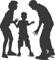 silhouet kind misbruik ouders schelden kinderen jongen zwart kleur enkel en alleen vector