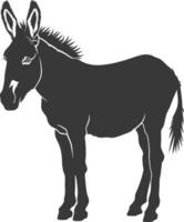 silhouet ezel dier zwart kleur enkel en alleen vector
