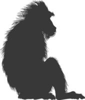 silhouet mandril dier zwart kleur enkel en alleen vector