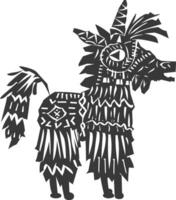 silhouet Mexicaans pinata zwart kleur enkel en alleen vector