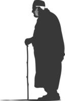 silhouet moslim ouderen Mens zwart kleur enkel en alleen vector