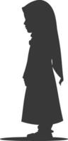 silhouet moslim weinig meisje zwart kleur enkel en alleen vector