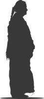 silhouet inheems Amerikaans ouderen vrouw zwart kleur enkel en alleen vector